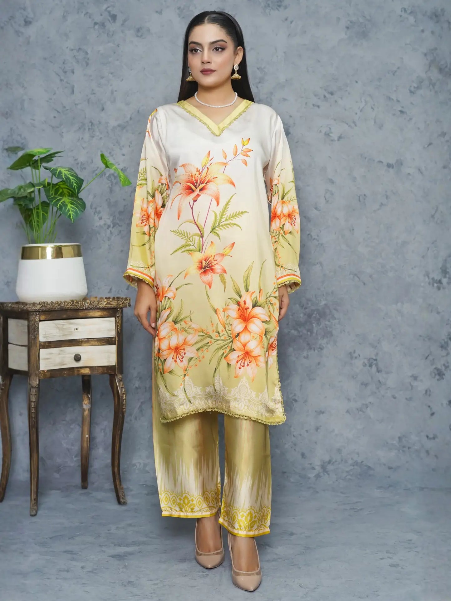 Nureh 2Piece Silk Dress