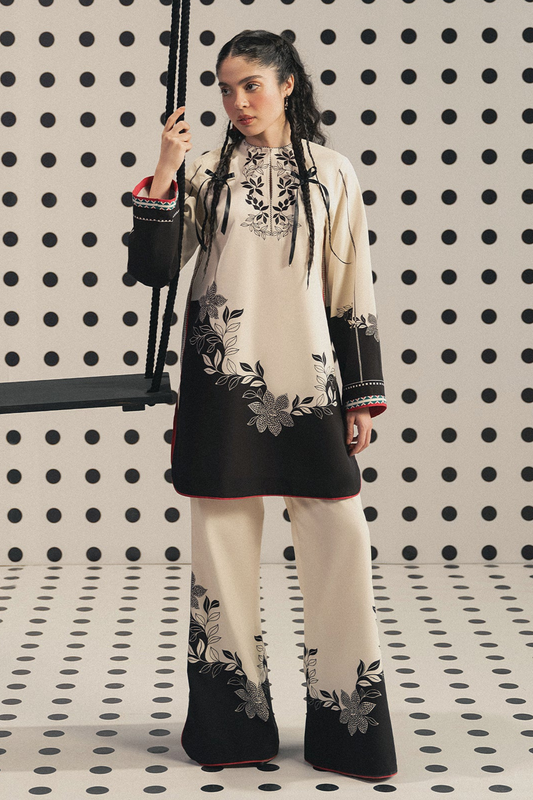 Black Shine 2Piece Stitched