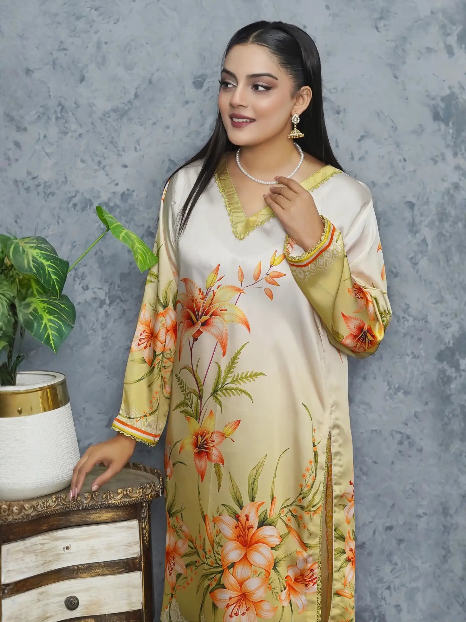 Nureh 2Piece Silk Dress