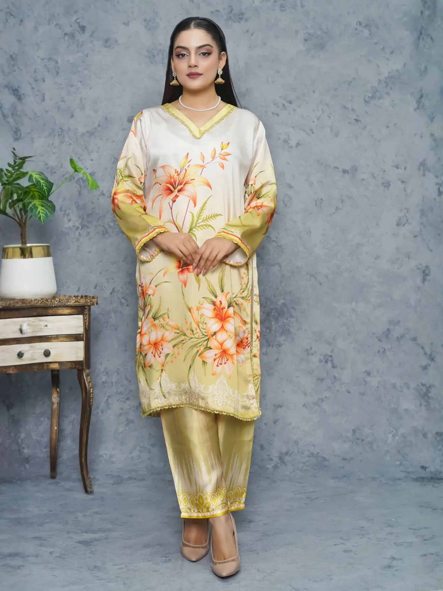 Nureh 2Piece Silk Dress