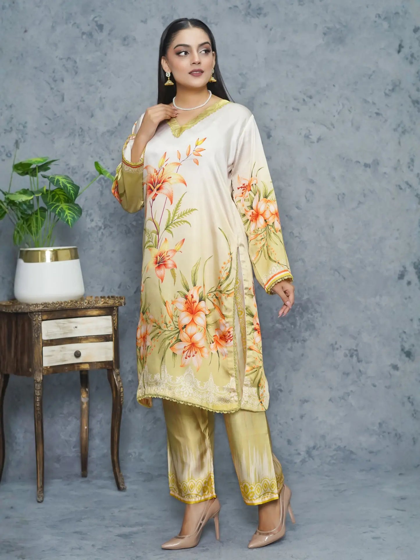 Nureh 2Piece Silk Dress