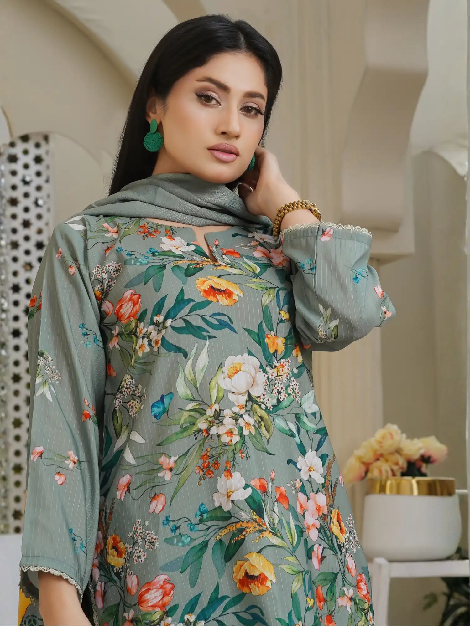 Ramsha 3pc Stitched Dress