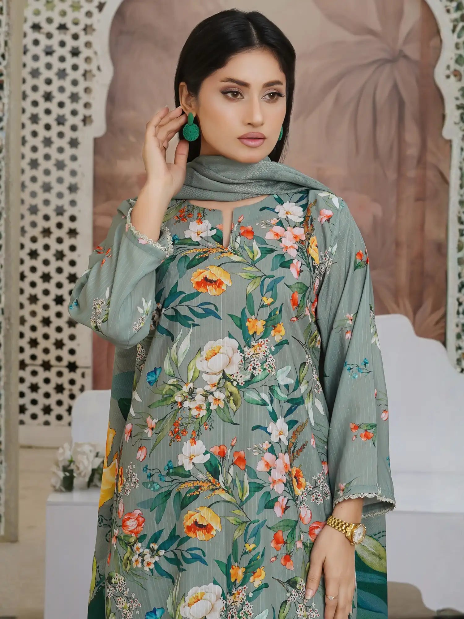 Ramsha 3pc Stitched Dress