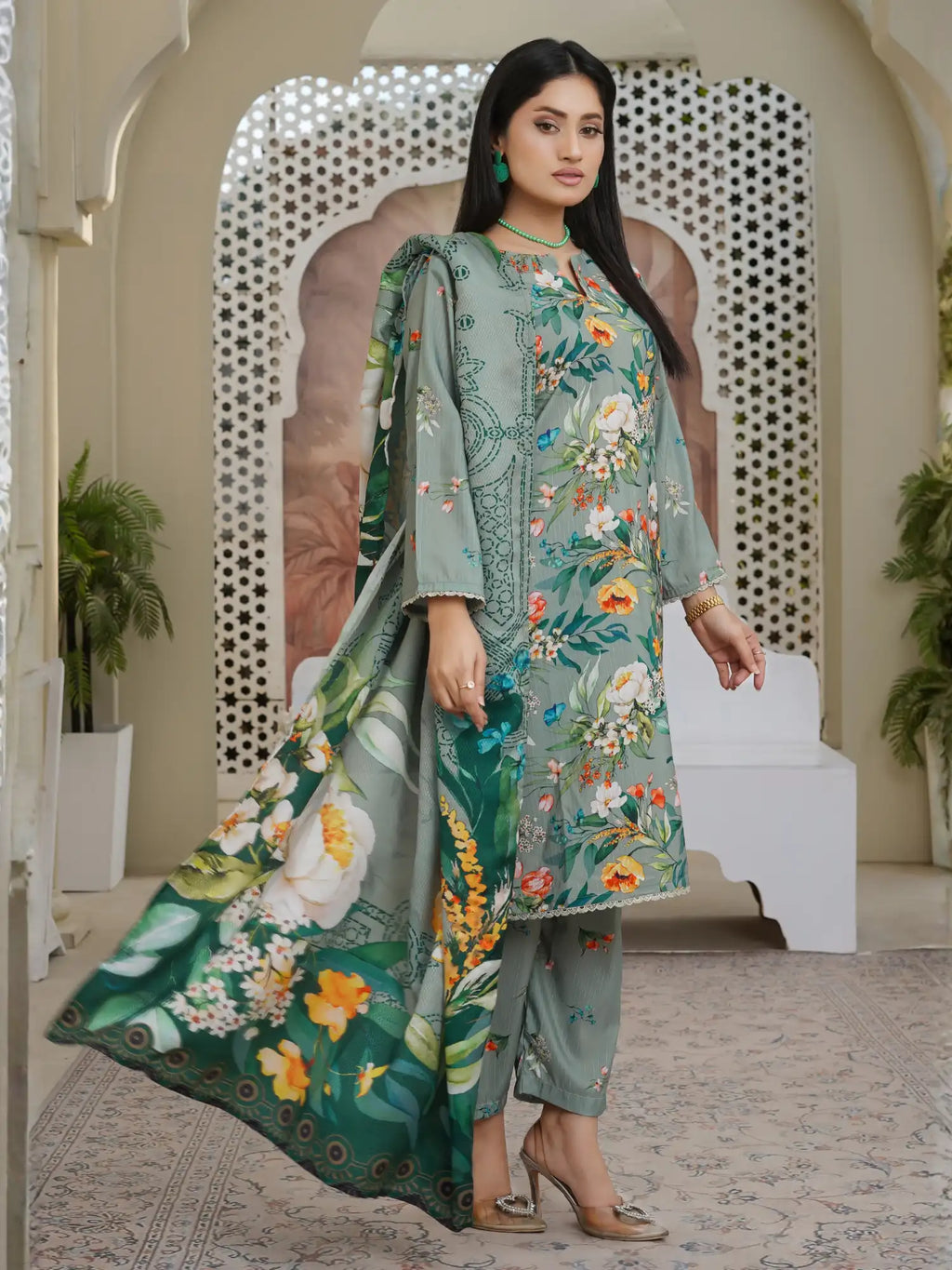 Ramsha 3pc Stitched Dress