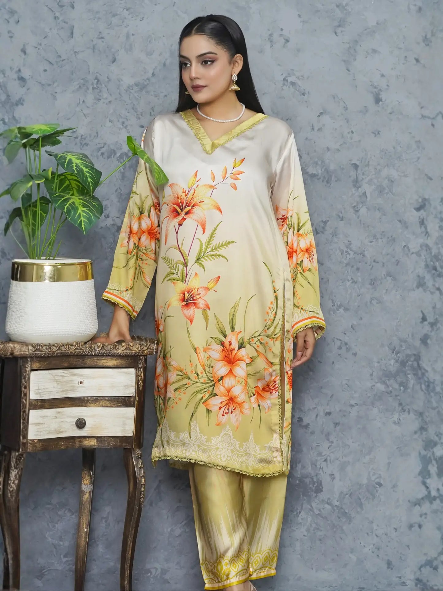 Nureh 2Piece Silk Dress