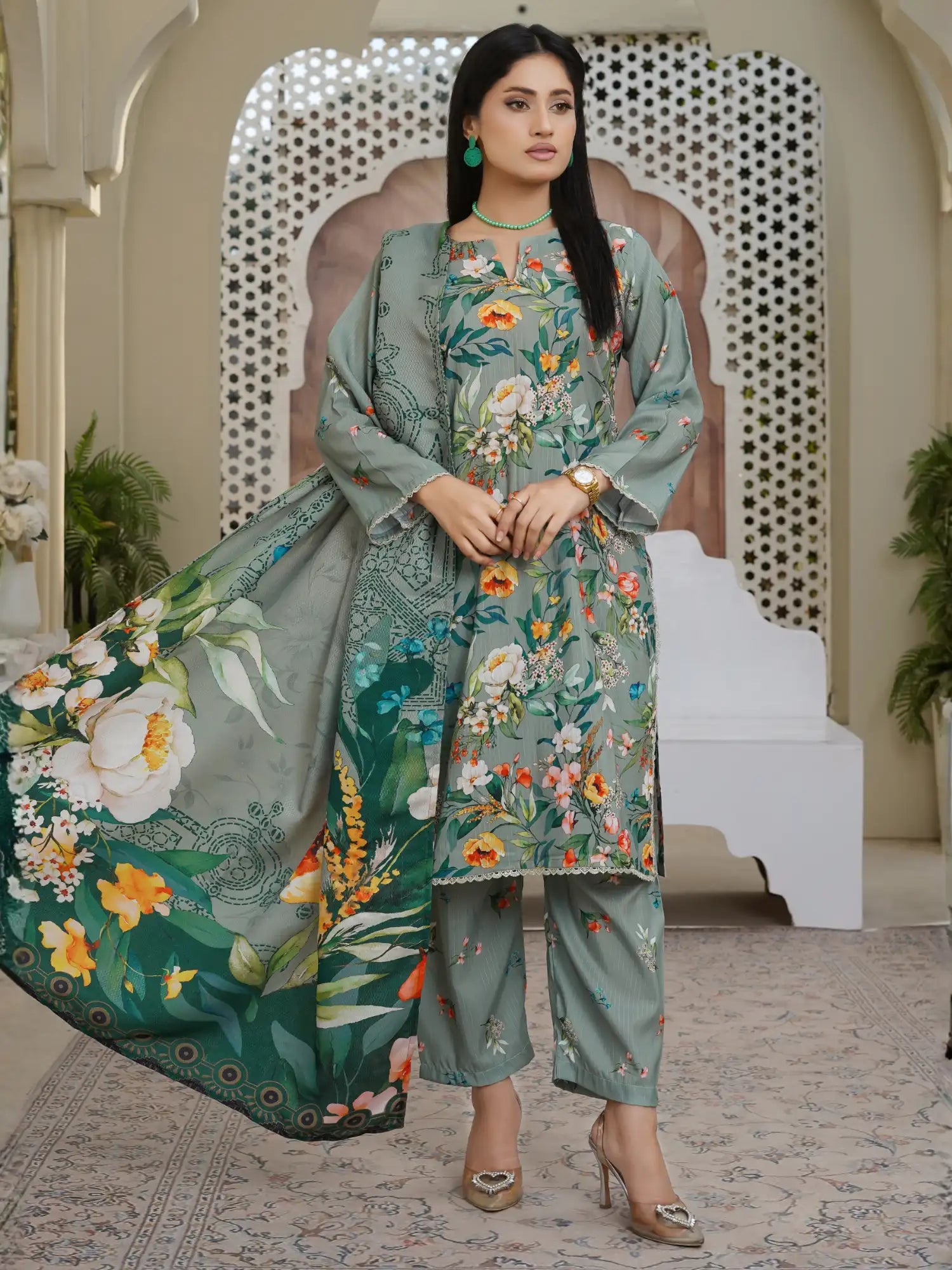 Ramsha 3pc Stitched Dress