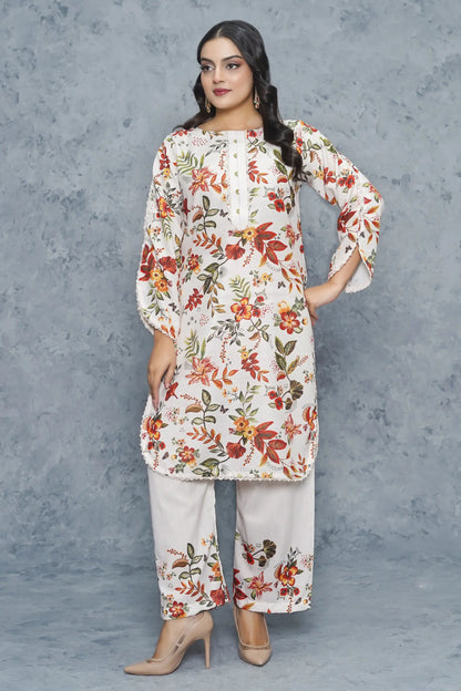 Aleez 2 Piece Khaddar Suit shirt detail view