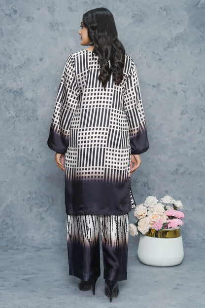 Alizeh 2 Piece Silk Dress back design view