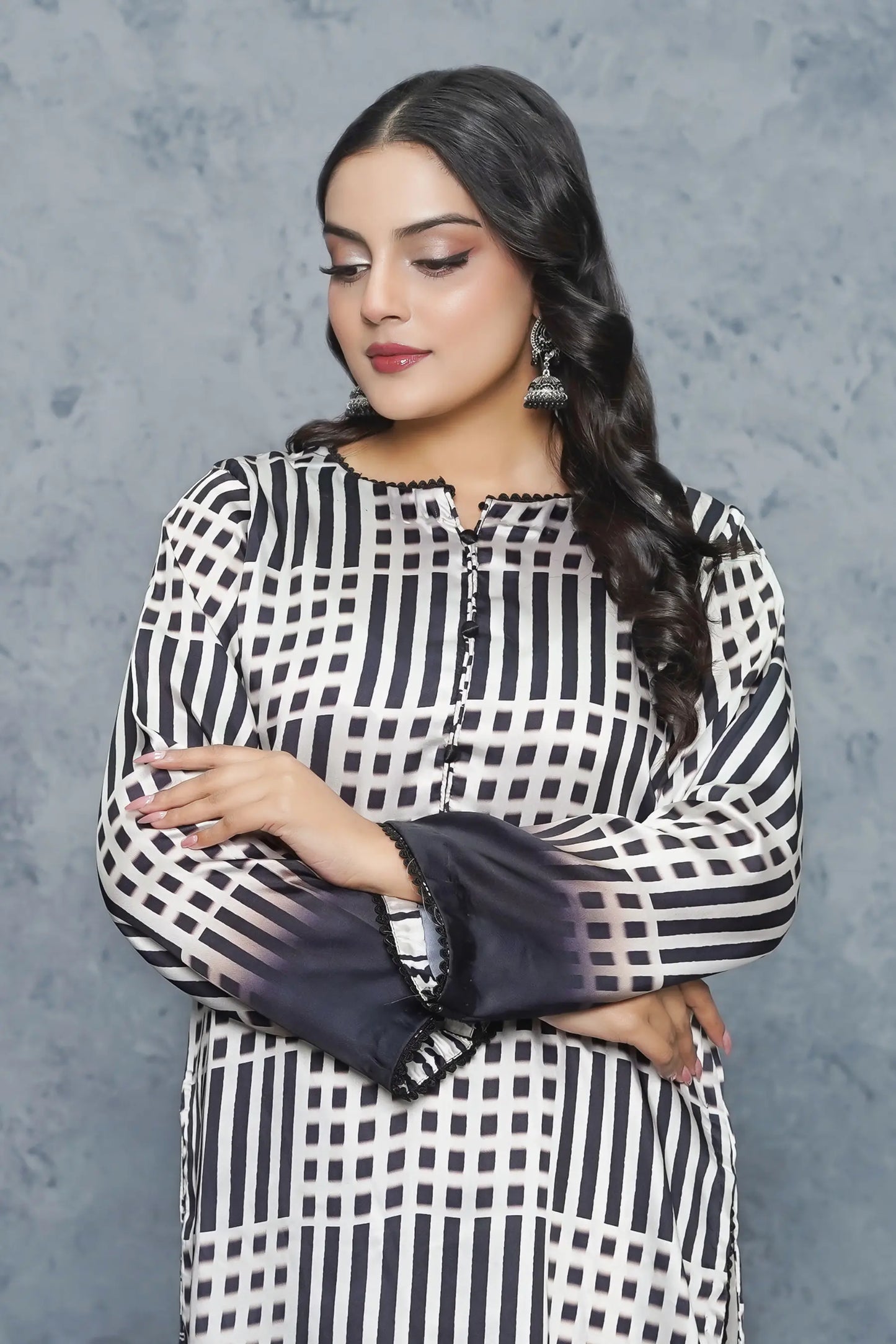 Alizeh 2 Piece Silk Dress close-up detail view