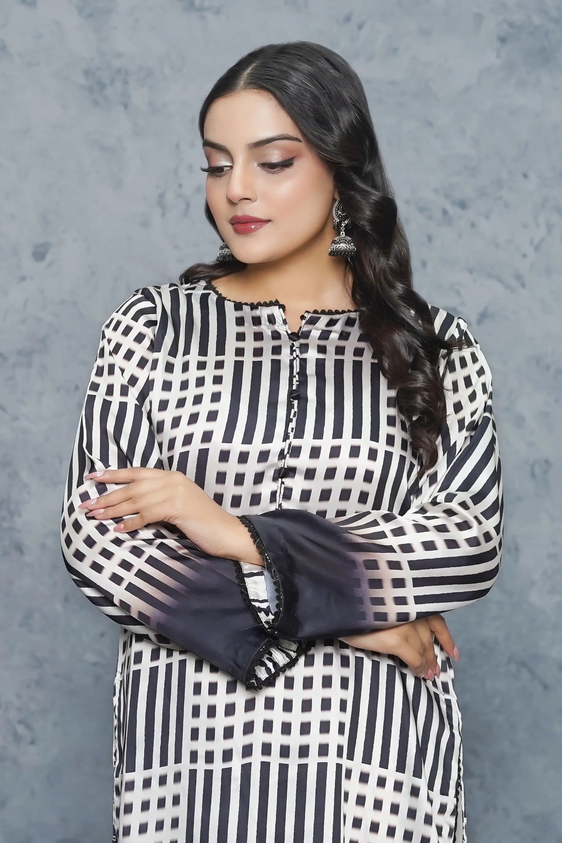 Alizeh 2 Piece Silk Dress close-up detail view