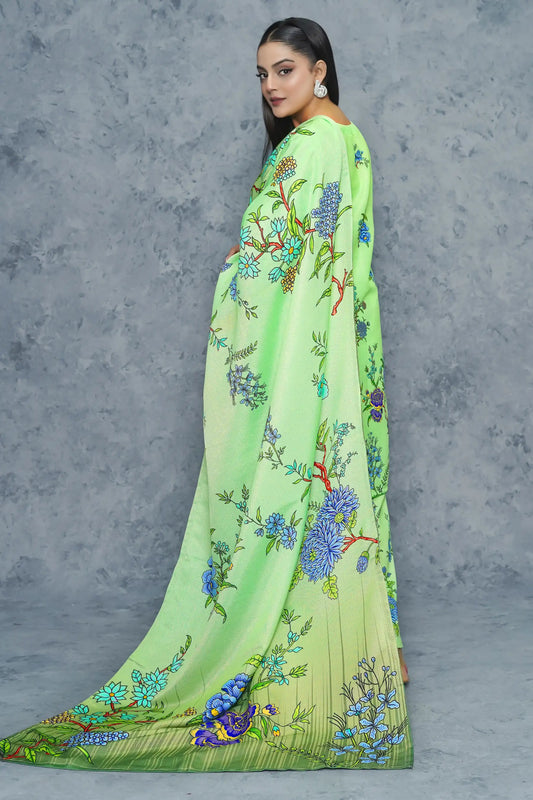 Janan 3 Piece Khaddar Suit dupatta design detail