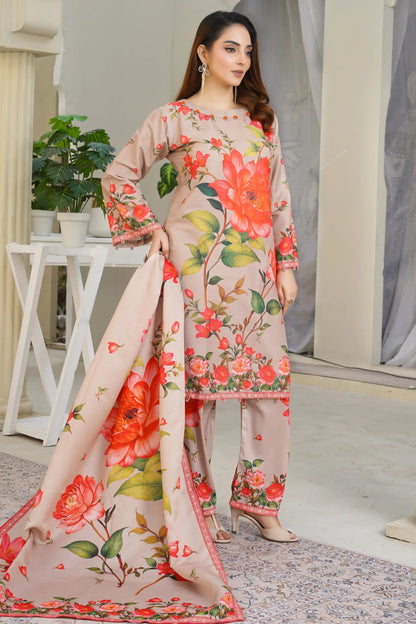 Jazmin 3 Piece Stitched Suit digital print design