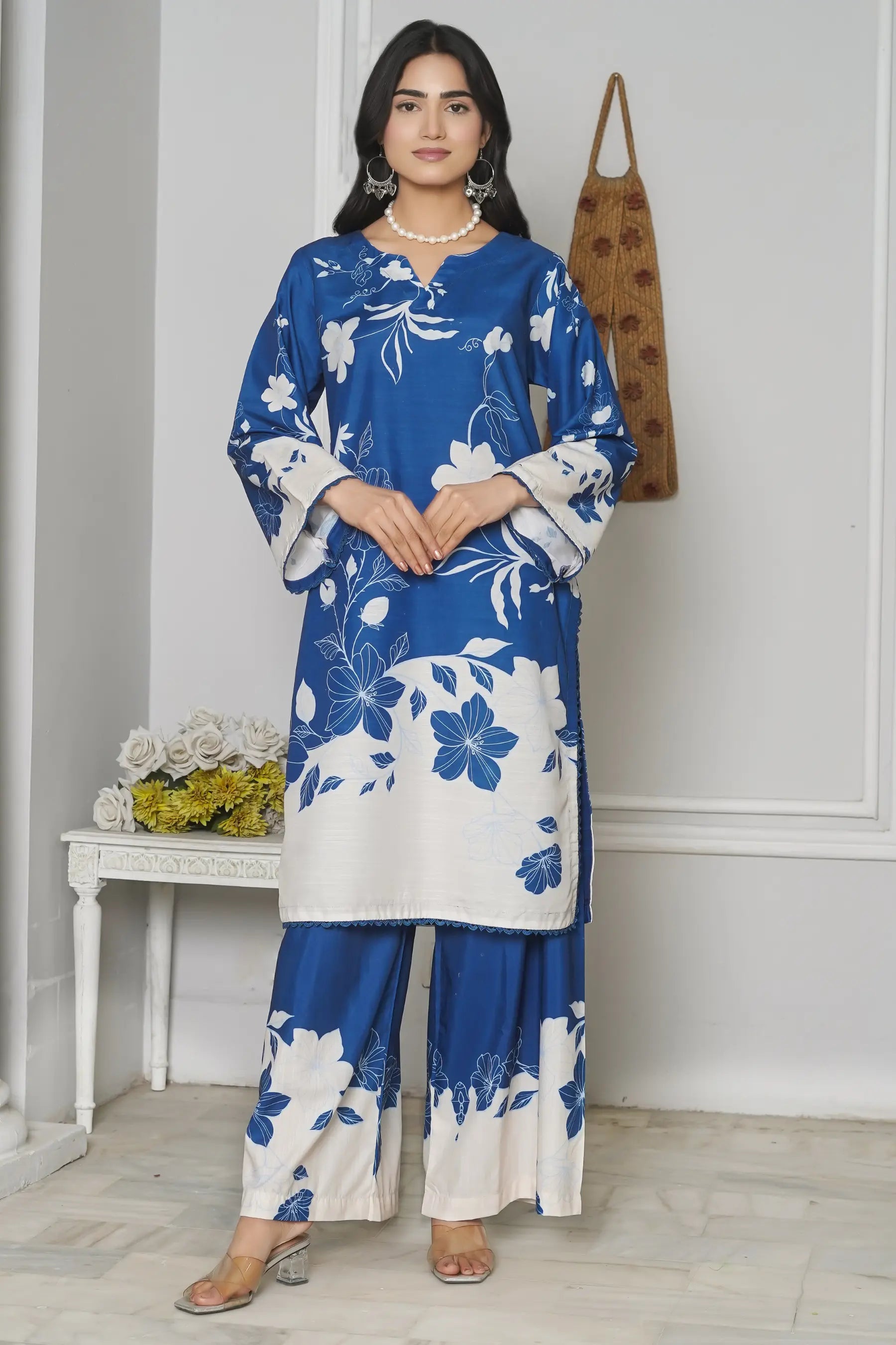 Limelight 2 Piece Khaddar Suit back design detail