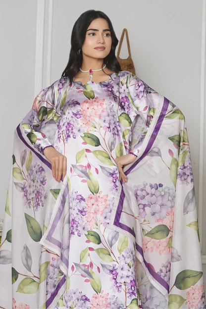 Lulusar silk suit back design detail - luxury stitched 3 piece with lace work border