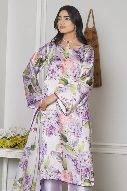 Complete Lulusar 3 piece silk suit set with dupatta - ready to wear women's clothing Pakistan