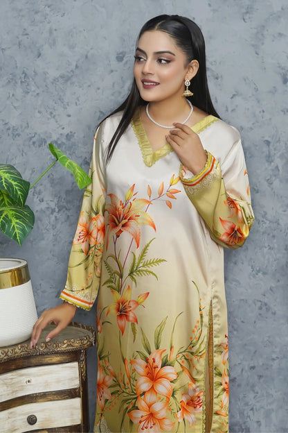 Nureh 2 Piece Silk Dress complete set
