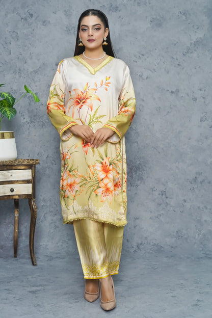  Nureh 2 Piece Silk Dress complete look