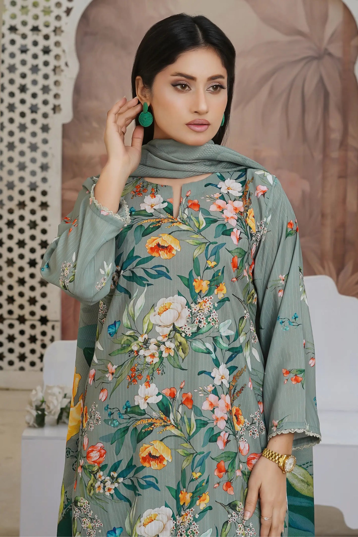 Ramsha 3 piece Doria dress for winter season