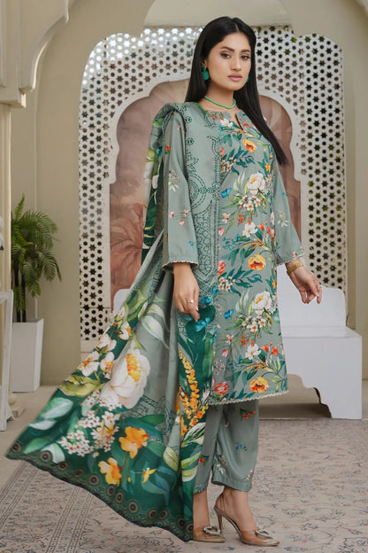 Ramsha 3pc Stitched Doria Dress new green color 2026