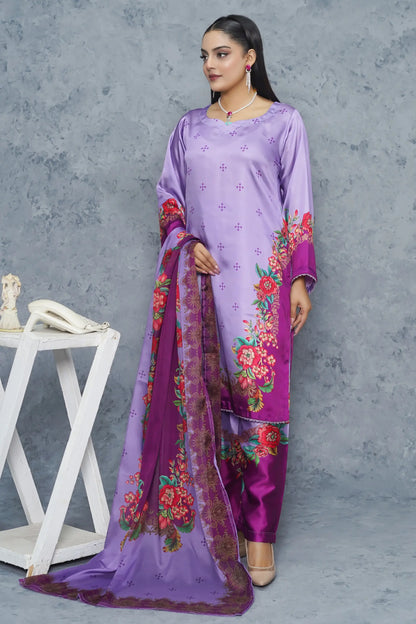 Zaaviay premium silk dress - luxury 3 piece stitched suit with apple silk dupatta Pakistan